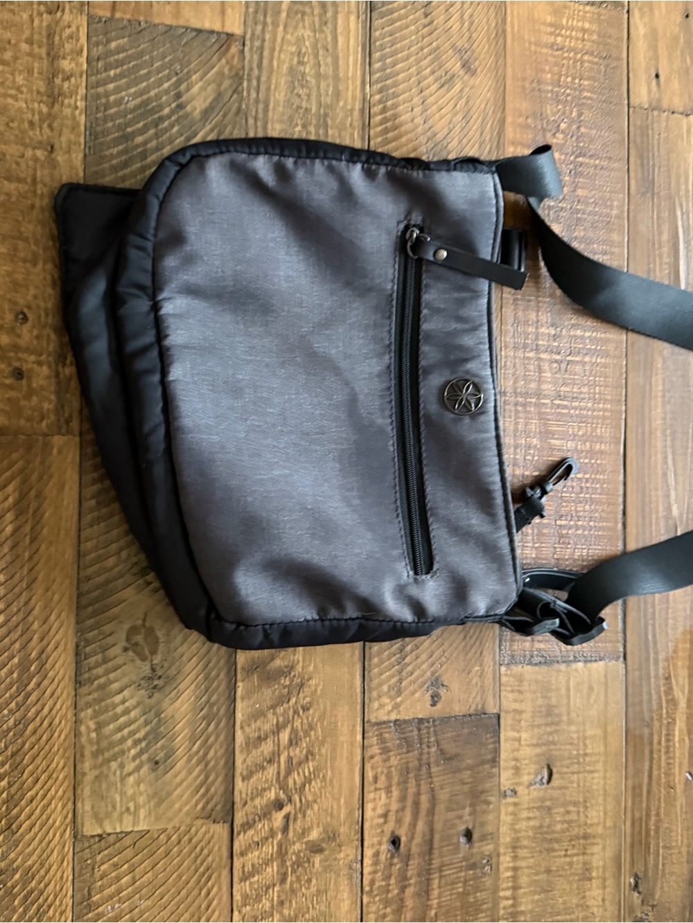 GAIAM Black Crossbody Bag with Front Zip Pocket